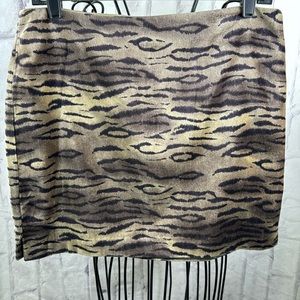 Ralph by Ralph Lauren East of Eden Mini Skirt Animal Print Tiger Stripe Velvet